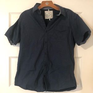 Native Code Navy Button Up Short Sleeve